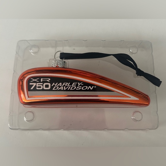 Harley-Davidson XR-750 Tank Hanging Glass Holiday Christmas Tree Ornament - Picture 3 of 6